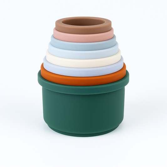 Stapelbecher aus Silikon - 8 teiliges Set