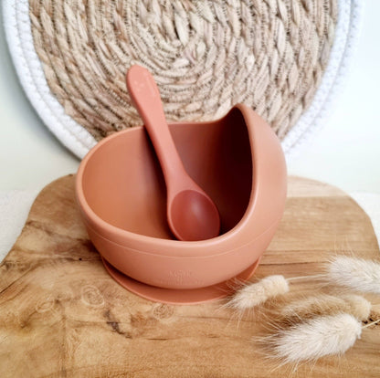 Rutschfeste Silikonschale mit Saugnapf & weichem Löffel