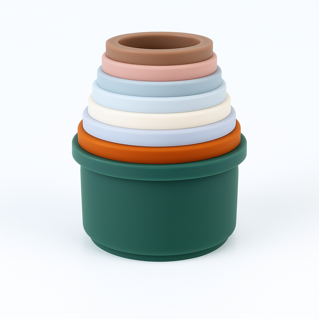 Stapelbecher aus Silikon - 8 teiliges Set