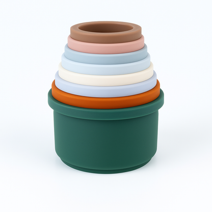 Stapelbecher aus Silikon - 8 teiliges Set