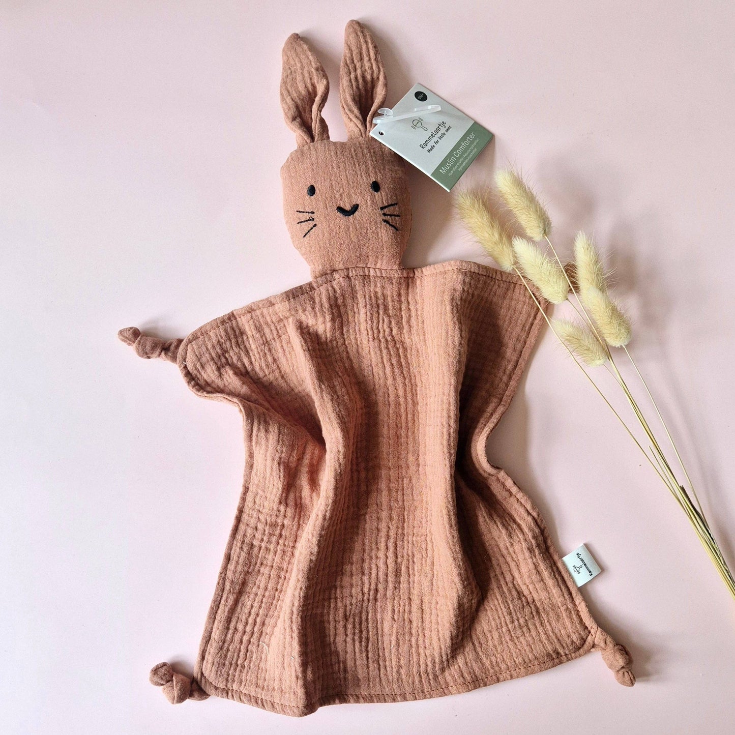 Musselin Kuscheltier Hase – Weiches Babytuch 30x30