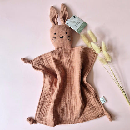 Musselin Kuscheltier Hase – Weiches Babytuch 30x30