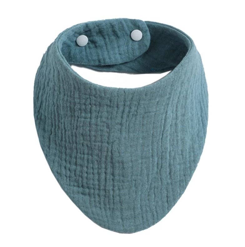 Musselin Sabbertuch mit Druckknöpfen – Grau/Blau