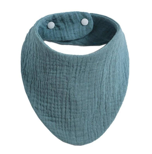 Musselin Sabbertuch mit Druckknöpfen – Grau/Blau
