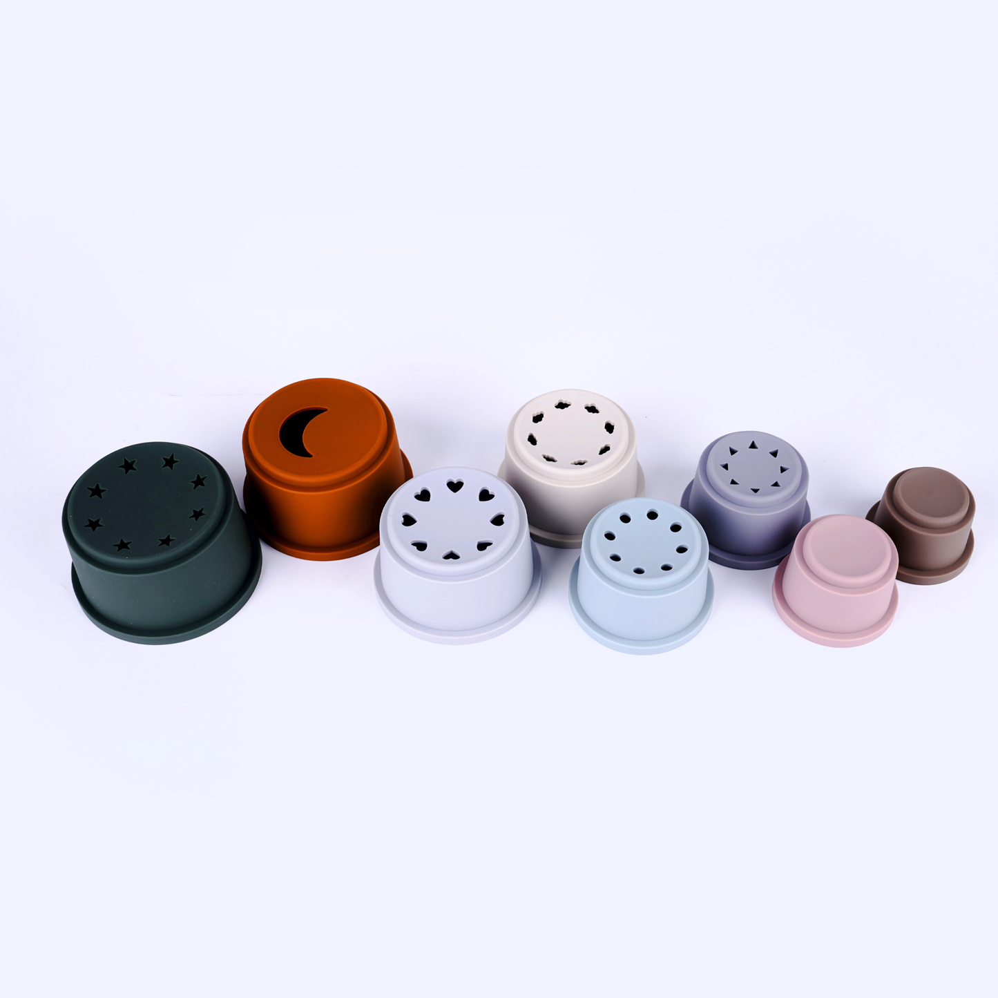 Stapelbecher aus Silikon - 8 teiliges Set