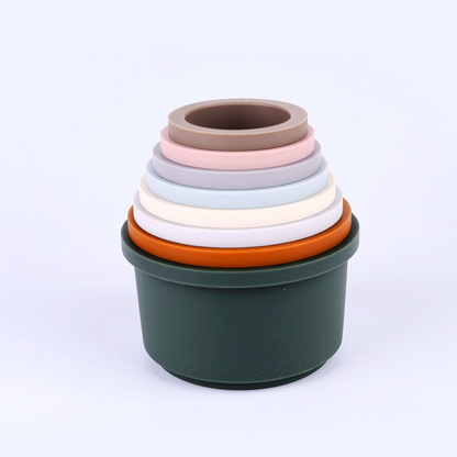 Stapelbecher aus Silikon - 8 teiliges Set