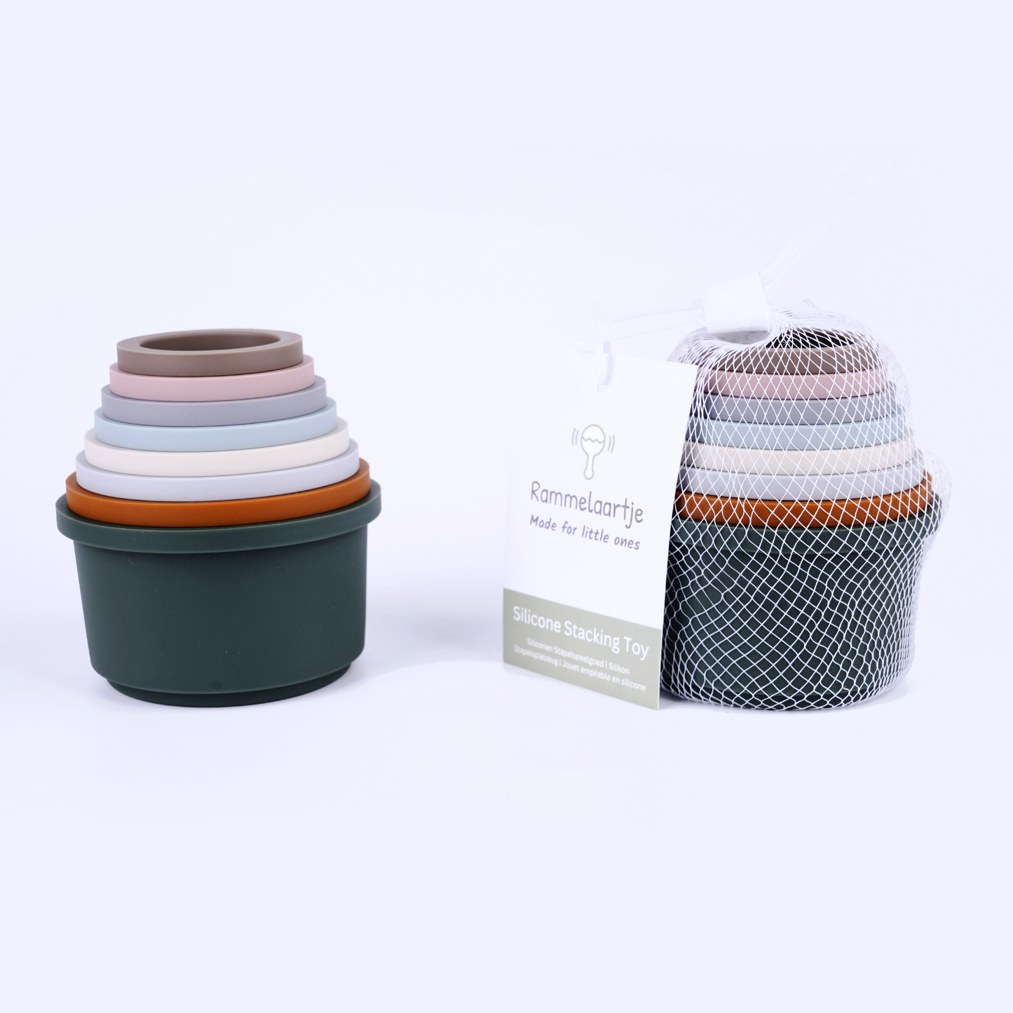 Stapelbecher aus Silikon - 8 teiliges Set