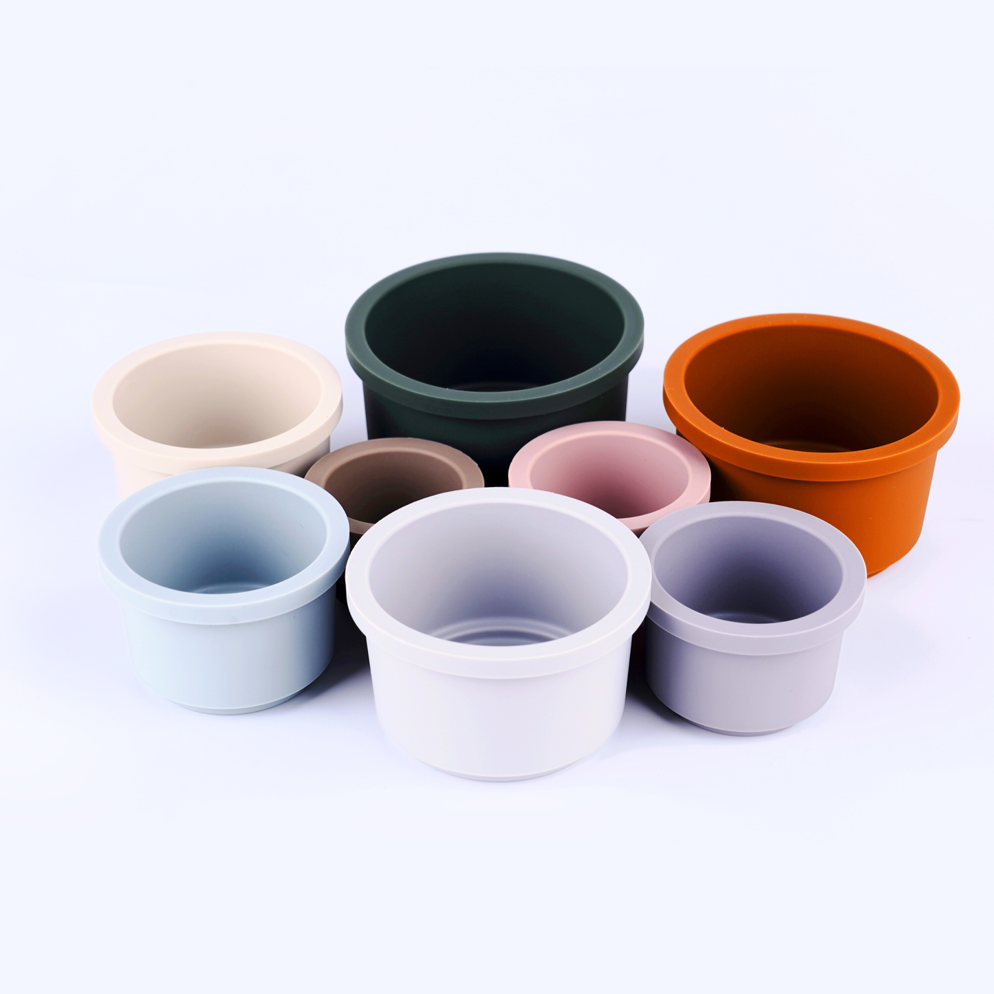 Stapelbecher aus Silikon - 8 teiliges Set