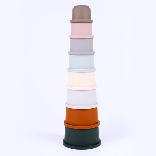 Stapelbecher aus Silikon - 8 teiliges Set