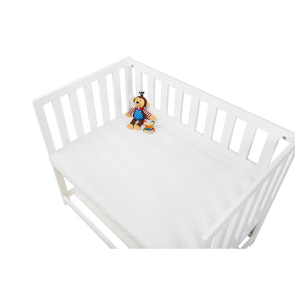 Jersey-Spannbetttücher für Wiegen, Anstellbettchen und Kinderwagen im Doppelpack, weiß