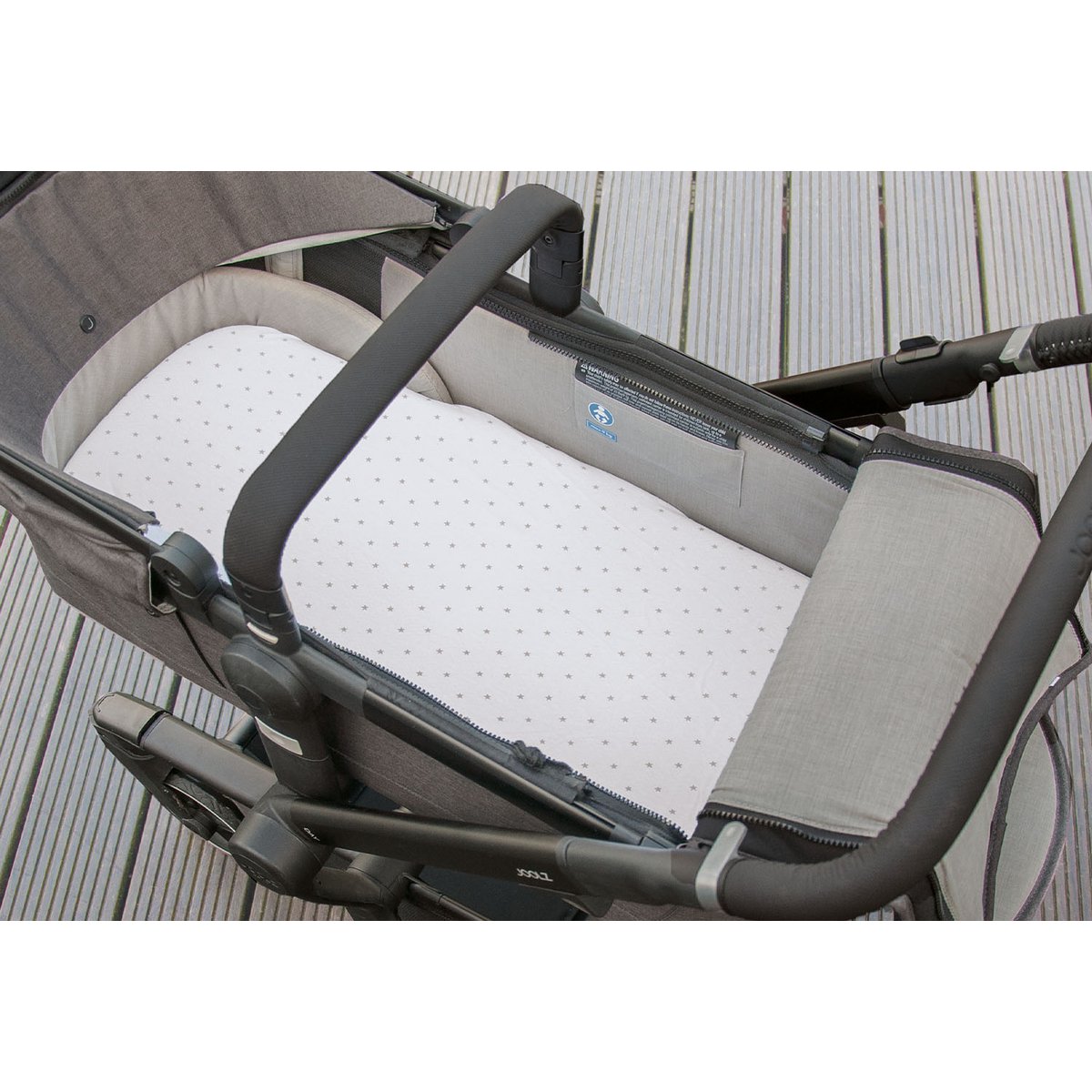 Jersey-Spannbetttücher für Wiegen, Anstellbettchen und Kinderwagen im Doppelpack, weiß