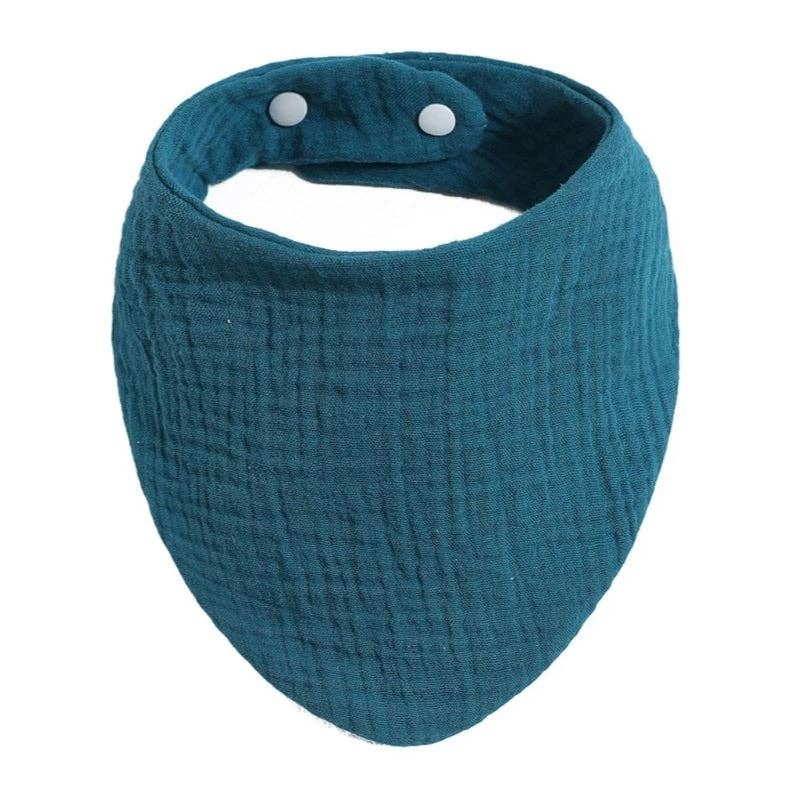 Musselin Sabbertuch mit Druckknöpfen – Grau/Blau