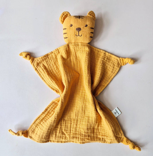 Musselin Kuscheltier Tiger – Weiches Babytuch 30x30 cm
